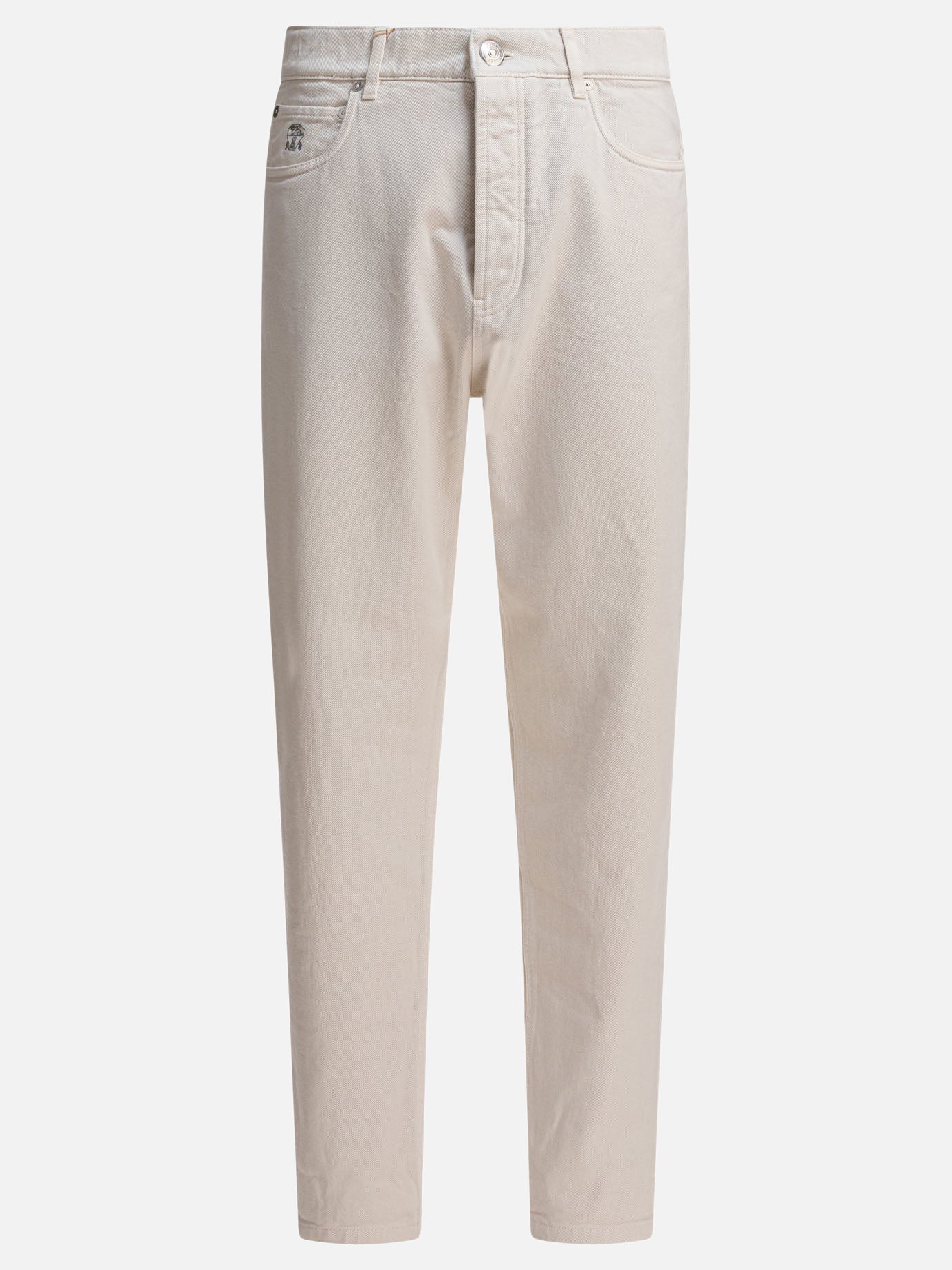Straight-leg jeans Tinta unita  White - Brunello Cucinelli Men | PDP | VIETTI Online Store | thumbnail