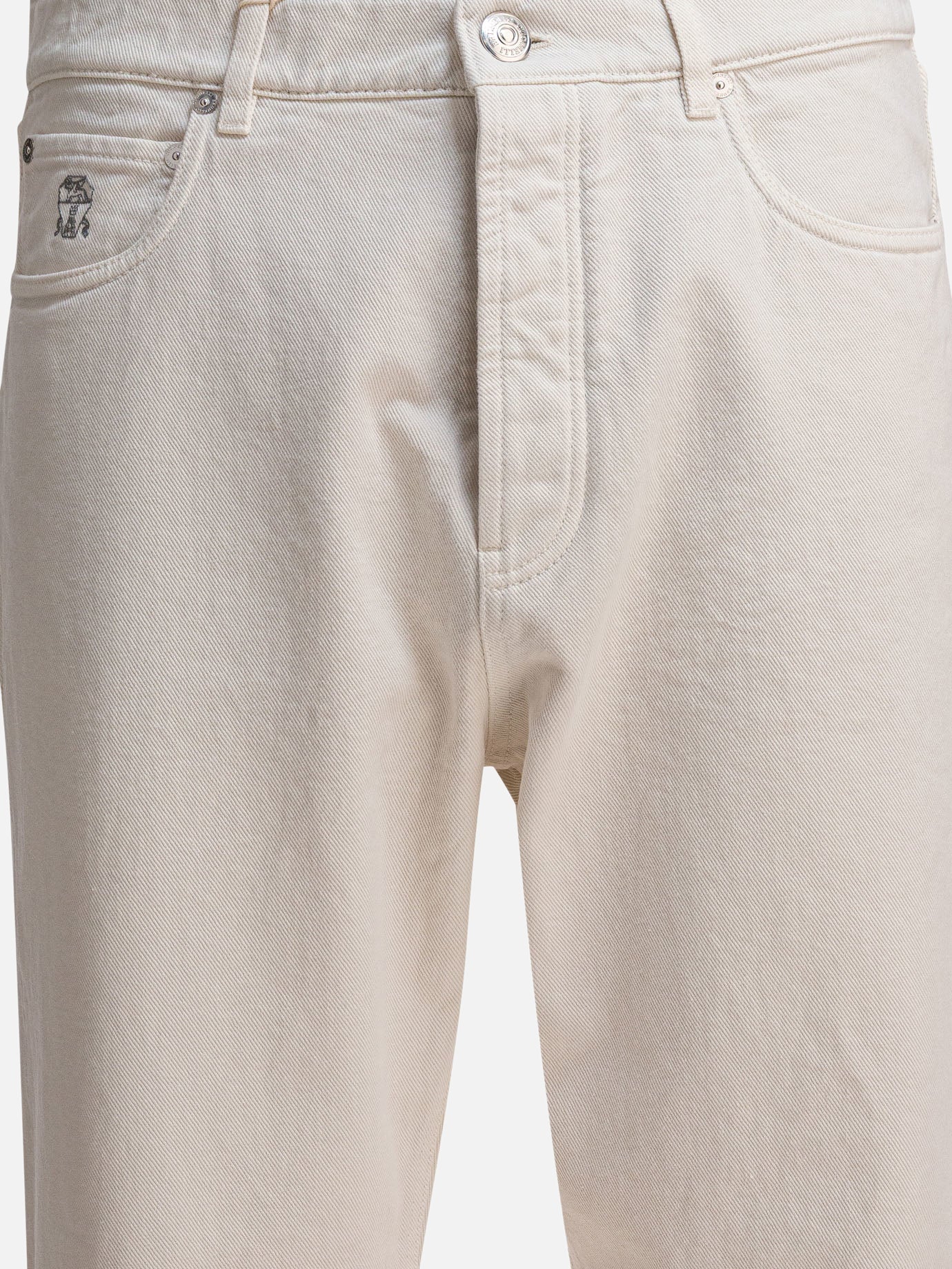 Straight-leg jeans Tinta unita  White - Brunello Cucinelli Men | PDP | VIETTI Online Store | thumbnail_3
