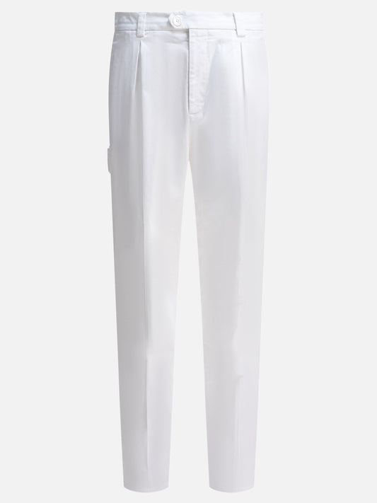 Leisure trousers Solid colour  White - Brunello Cucinelli Men | VIETTI Online Store 
