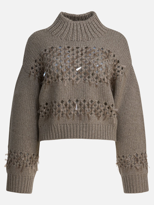 Crewneck sweaters Solid colour  Brown - Brunello Cucinelli Women | PDP | VIETTI Online Store 
