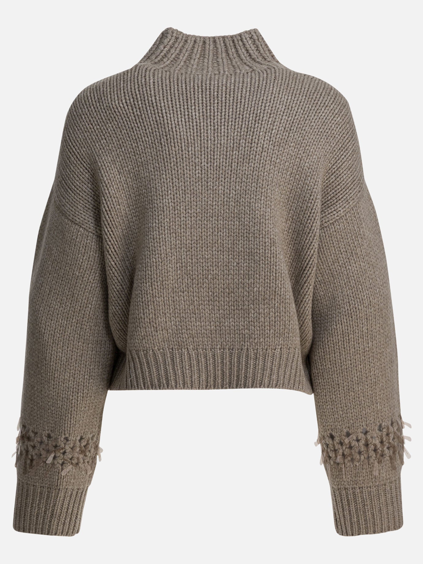 Crewneck sweaters Solid colour  Brown - Brunello Cucinelli Women | PDP | VIETTI Online Store | Zoom-Modal_2
