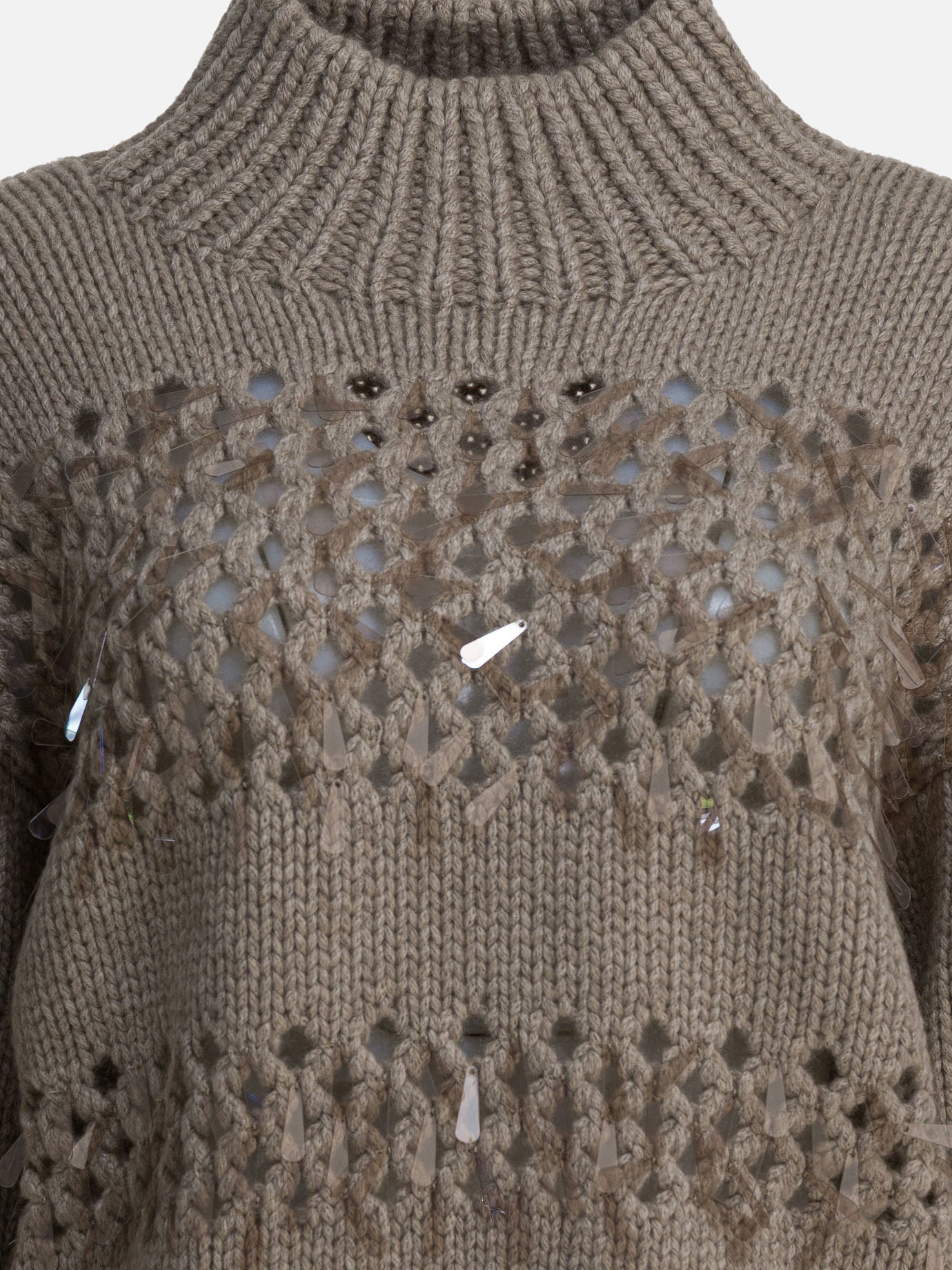 Crewneck sweaters Solid colour  Brown - Brunello Cucinelli Women | PDP | VIETTI Online Store | thumbnail_3