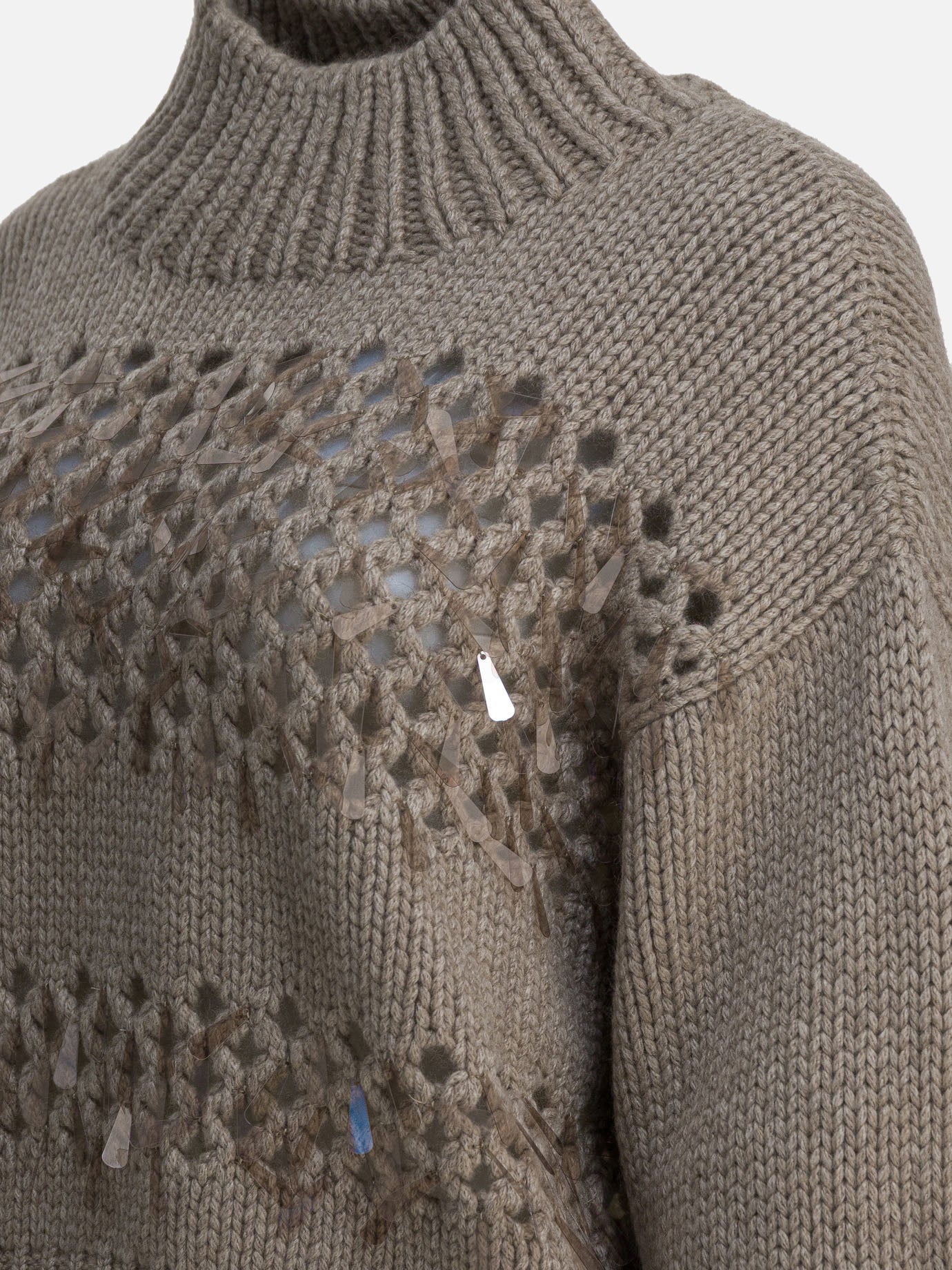 Crewneck sweaters Solid colour  Brown - Brunello Cucinelli Women | PDP | VIETTI Online Store | thumbnail_4