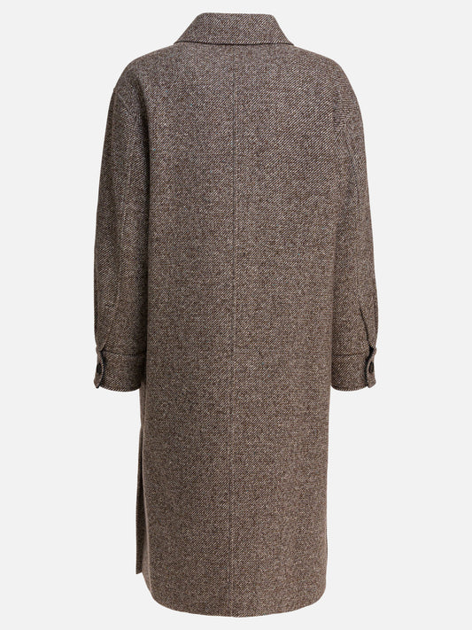 Long coats Mélange  Brown - Brunello Cucinelli Women | PDP | VIETTI Online Store | 2
