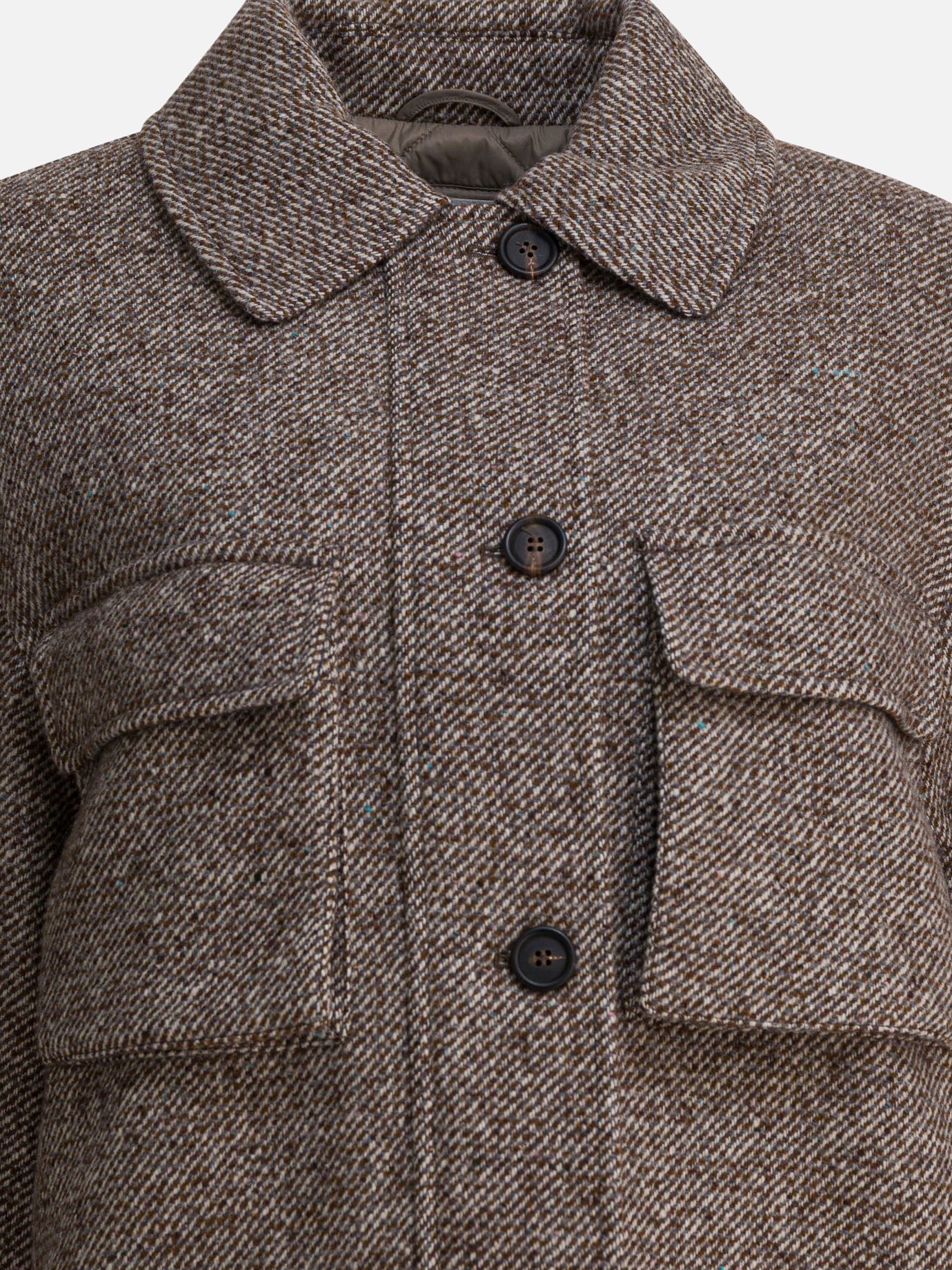 Long coats Mélange  Brown - Brunello Cucinelli Women | PDP | VIETTI Online Store | thumbnail_3