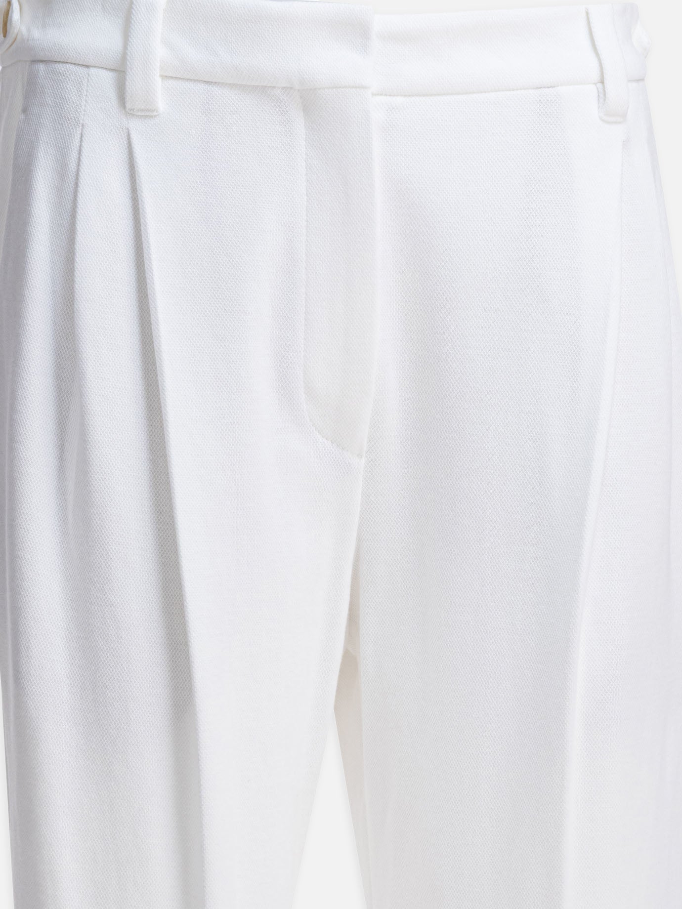 Tailored trousers Solid colour  White - Brunello Cucinelli Women | PDP | VIETTI Online Store | thumbnail_3