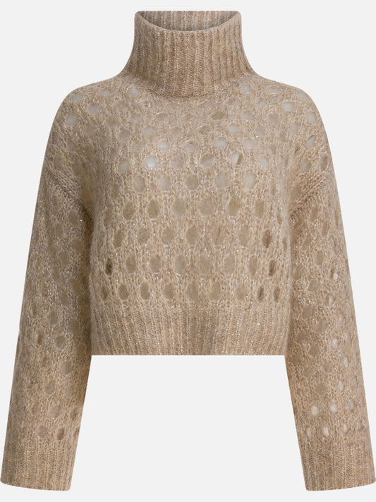 Turtleneck sweaters Solid colour  Beige - Brunello Cucinelli Women | PDP | VIETTI Online Store 

