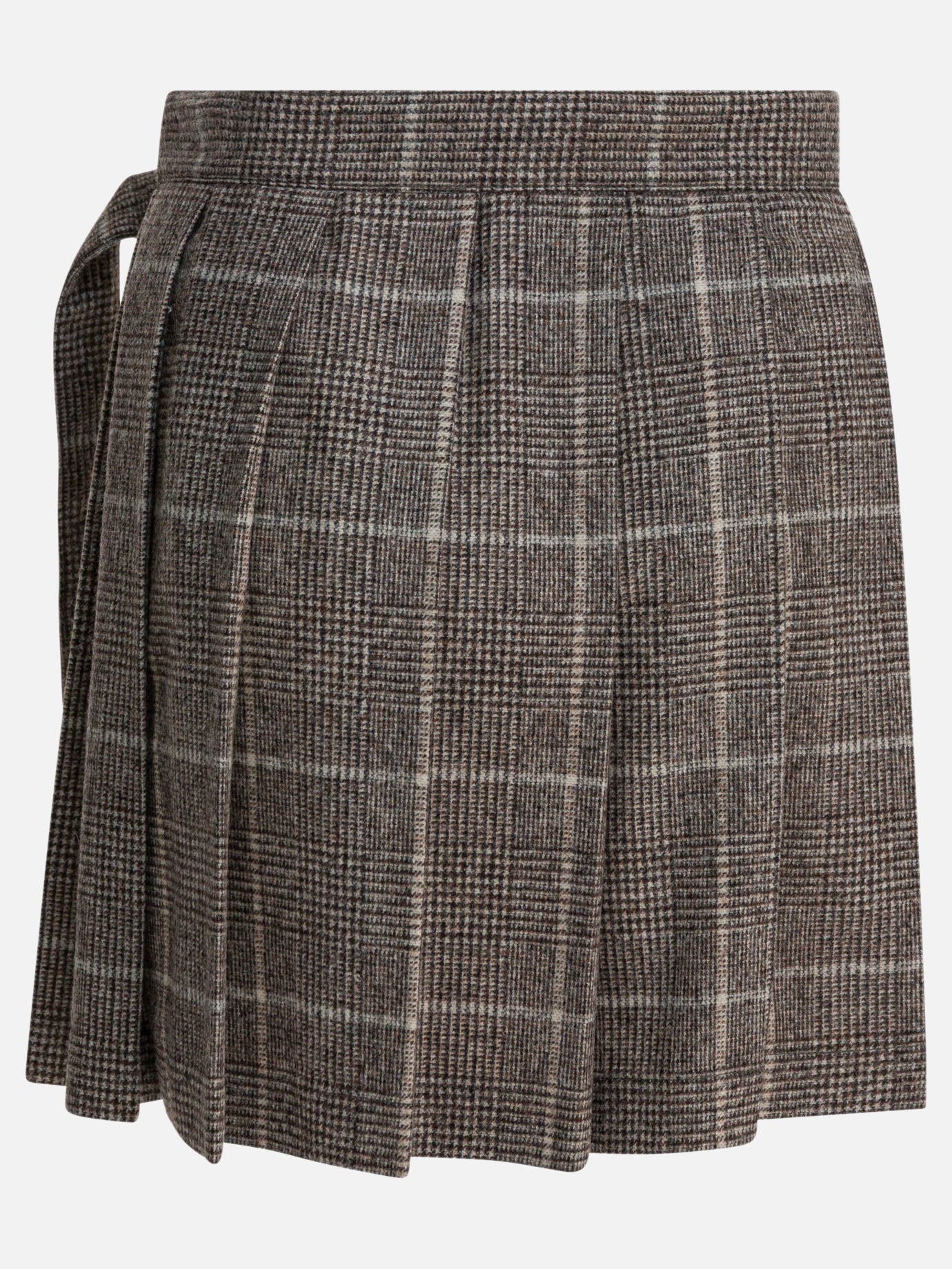 Miniskirts Prince of Wales  Brown - Brunello Cucinelli Women | PDP | VIETTI Online Store | thumbnail_2