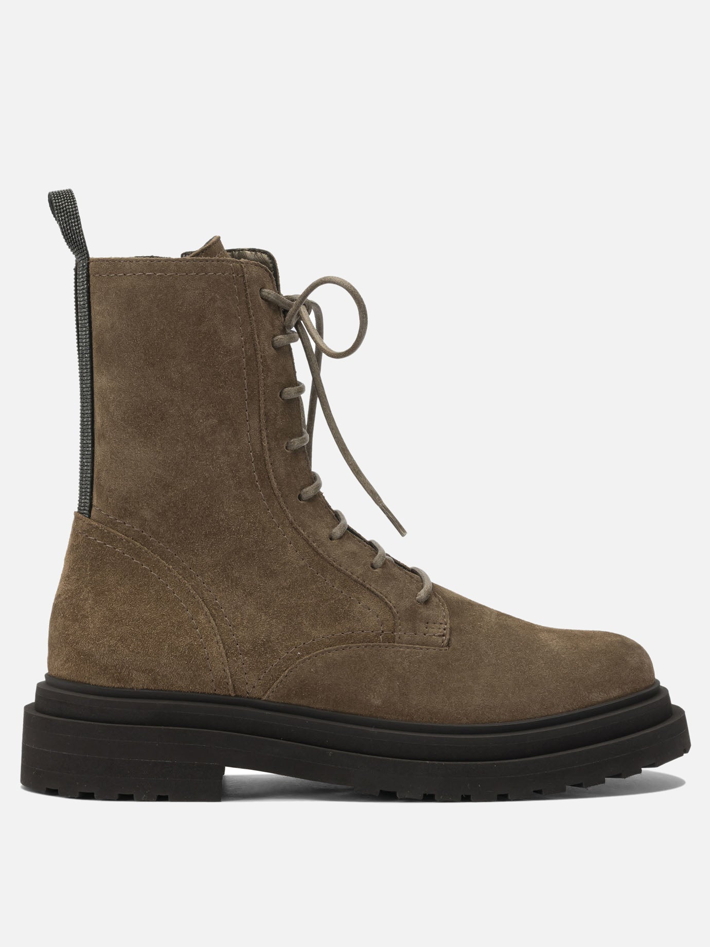 Lace-up boots 100% leather - 100% rubber  Brown - Brunello Cucinelli Women | PDP | VIETTI Online Store | Zoom-Modal
