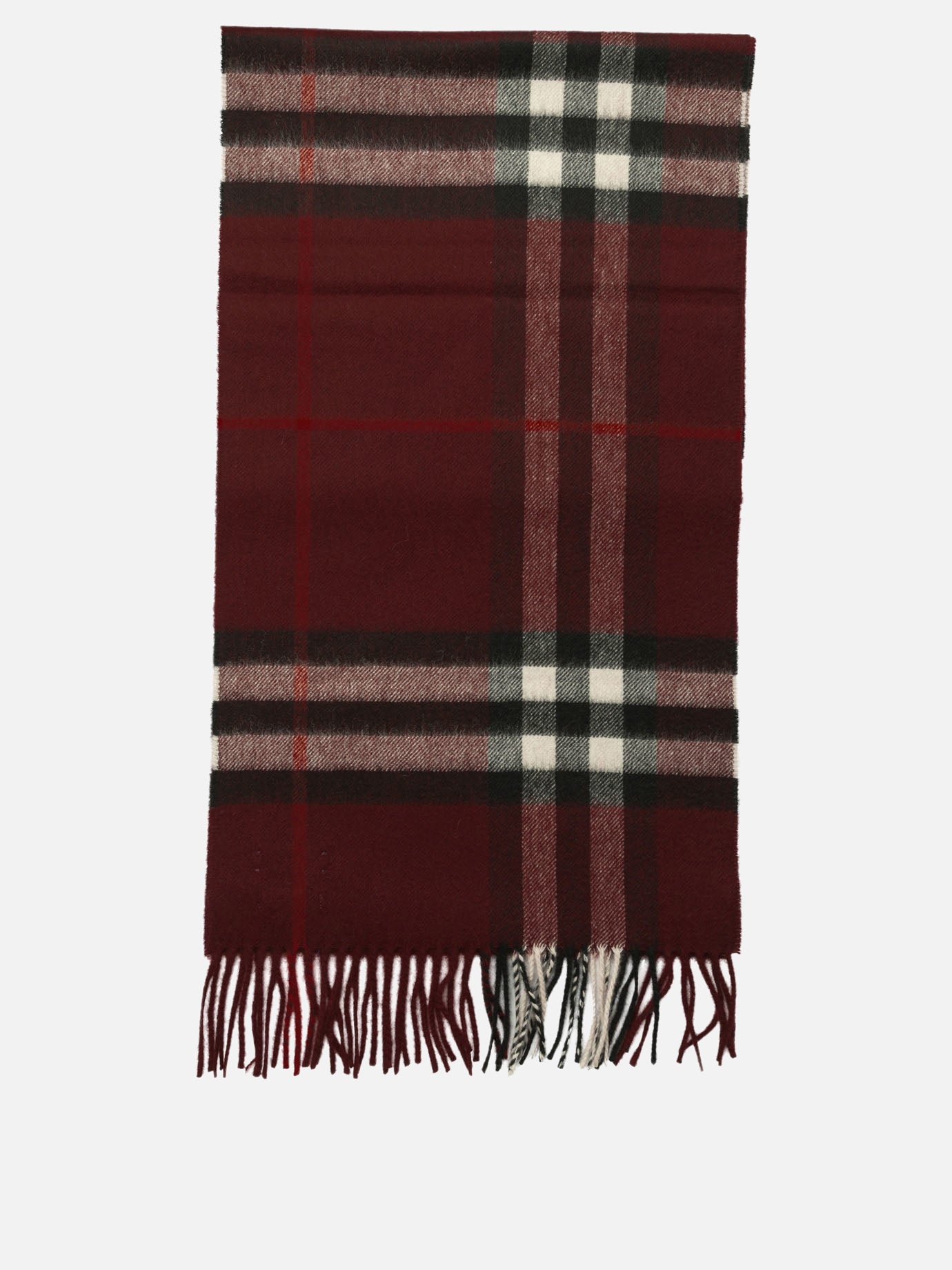 Fringed scarves 100%cashmere  Bordeaux - Burberry Men | PDP | VIETTI Online Store | thumbnail