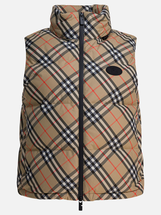 Vest jackets Check  Beige - Burberry Women | PDP | VIETTI Online Store 

