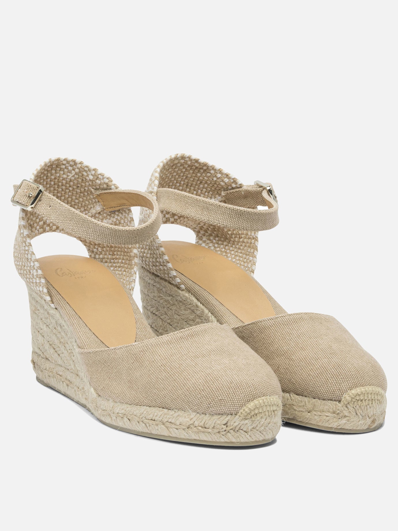 Heeled espadrilles 100% cotton - 100% rubber  Beige - Castañer Women | PDP | VIETTI Online Store | Zoom-Modal_2
