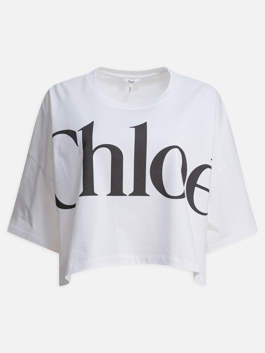 Chloé Boxy T-shirt in cotton jersey 10889585_S White 1