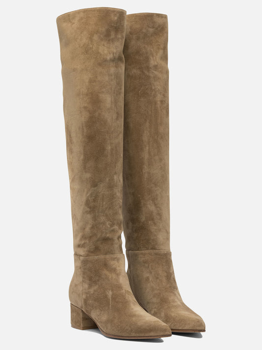 Over the knee 100% suede - 100% leather  Beige - Gianvito Rossi Women | PDP | VIETTI Online Store | 2

