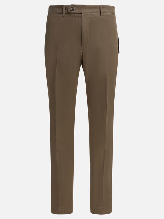 Tailored trousers Solid colour  Brown - Incotex Men | PDP | VIETTI Online Store 
