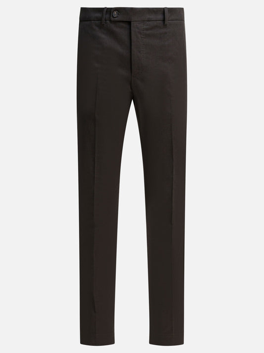 Tailored trousers Solid colour  Brown - Incotex Men | PDP | VIETTI Online Store 
