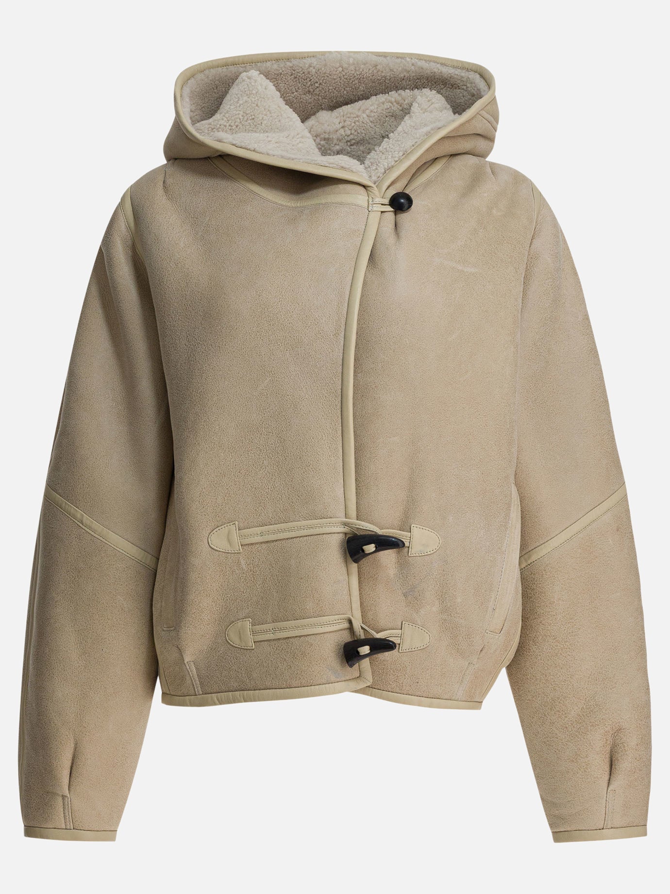 Shearling jackets Solid colour  Beige - Isabel Marant Women | PDP | VIETTI Online Store | thumbnail