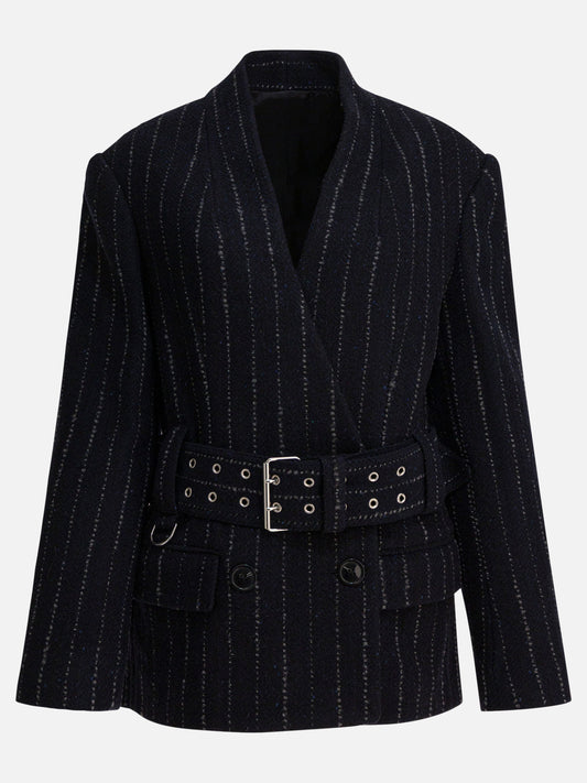 Short coats Pinstripe  Blue - Isabel Marant Women | PLP | VIETTI Online Store 
