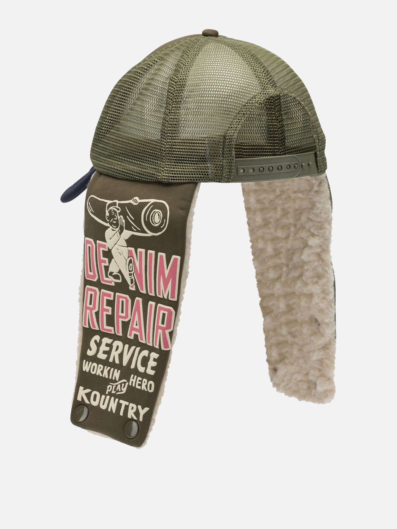 Trucker caps 100% polyester  Brown - KAPITAL Men | PDP | VIETTI Online Store | thumbnail_3