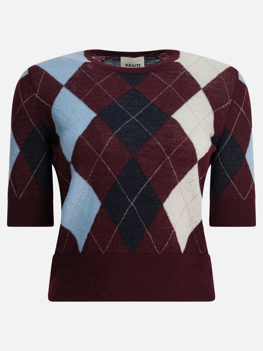 Crewneck sweaters Argyle  Bordeaux - Khaite Women | PLP | VIETTI Online Store 
