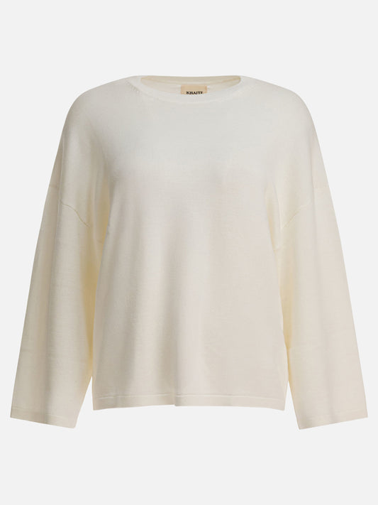 Crewneck sweaters Solid colour  White - Khaite Women | PDP | VIETTI Online Store 
