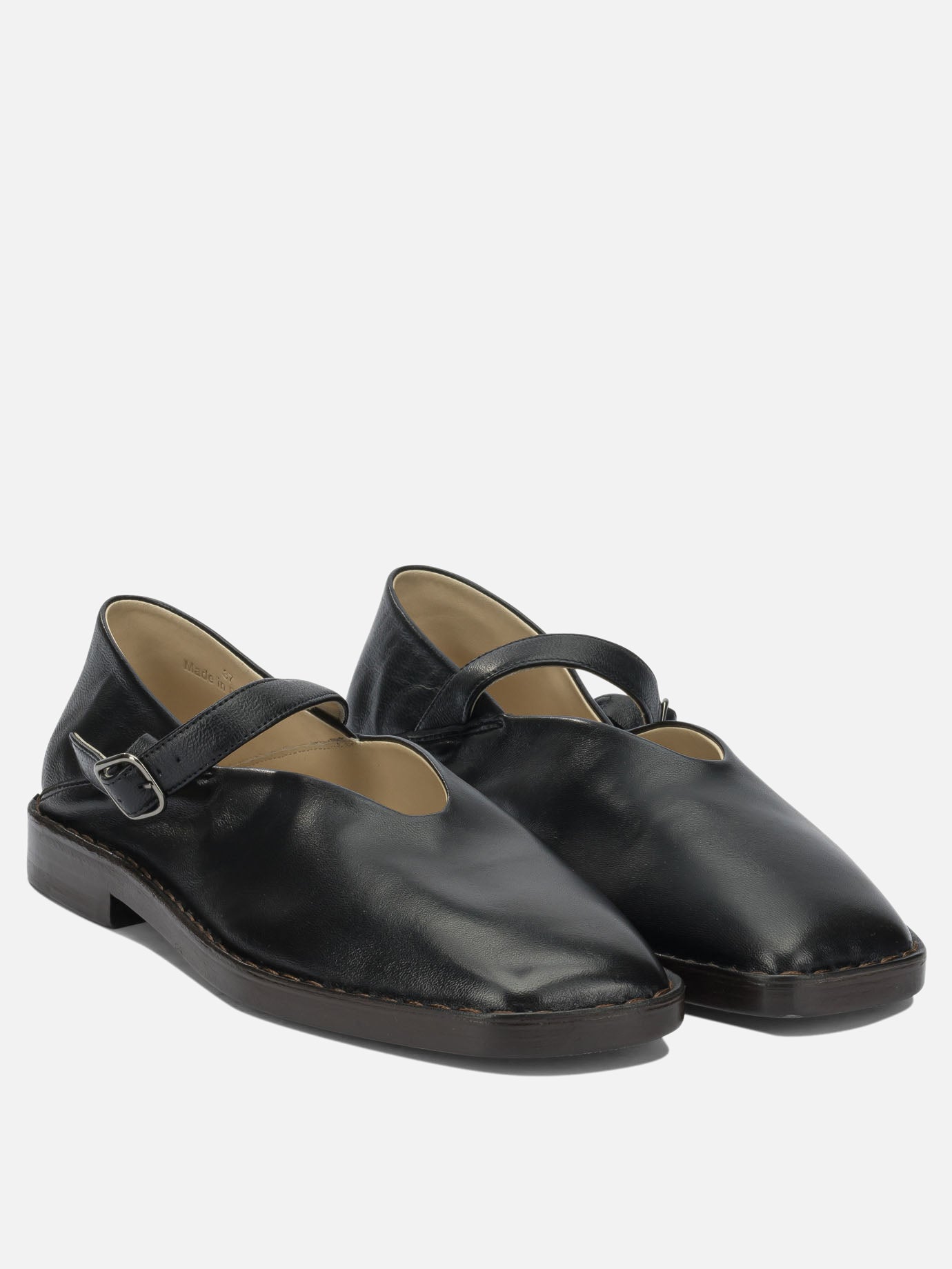 Mary Jane ballet flats 100% calf leather  Black - Lemaire Women | PDP | VIETTI Online Store | thumbnail_2