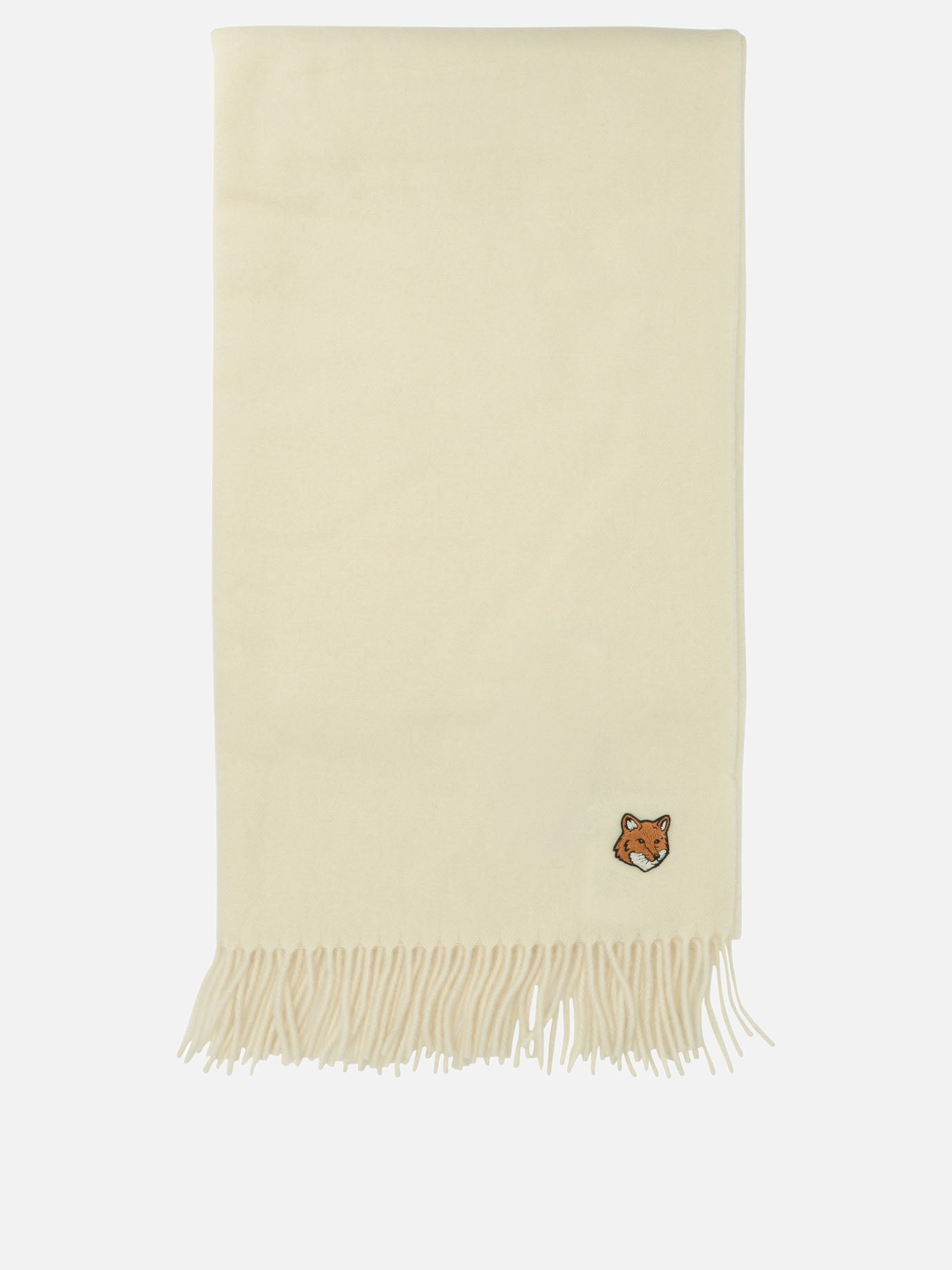 Fringed scarves Logo  White - Maison Kitsuné Men | PDP | VIETTI Online Store | Zoom-Modal
