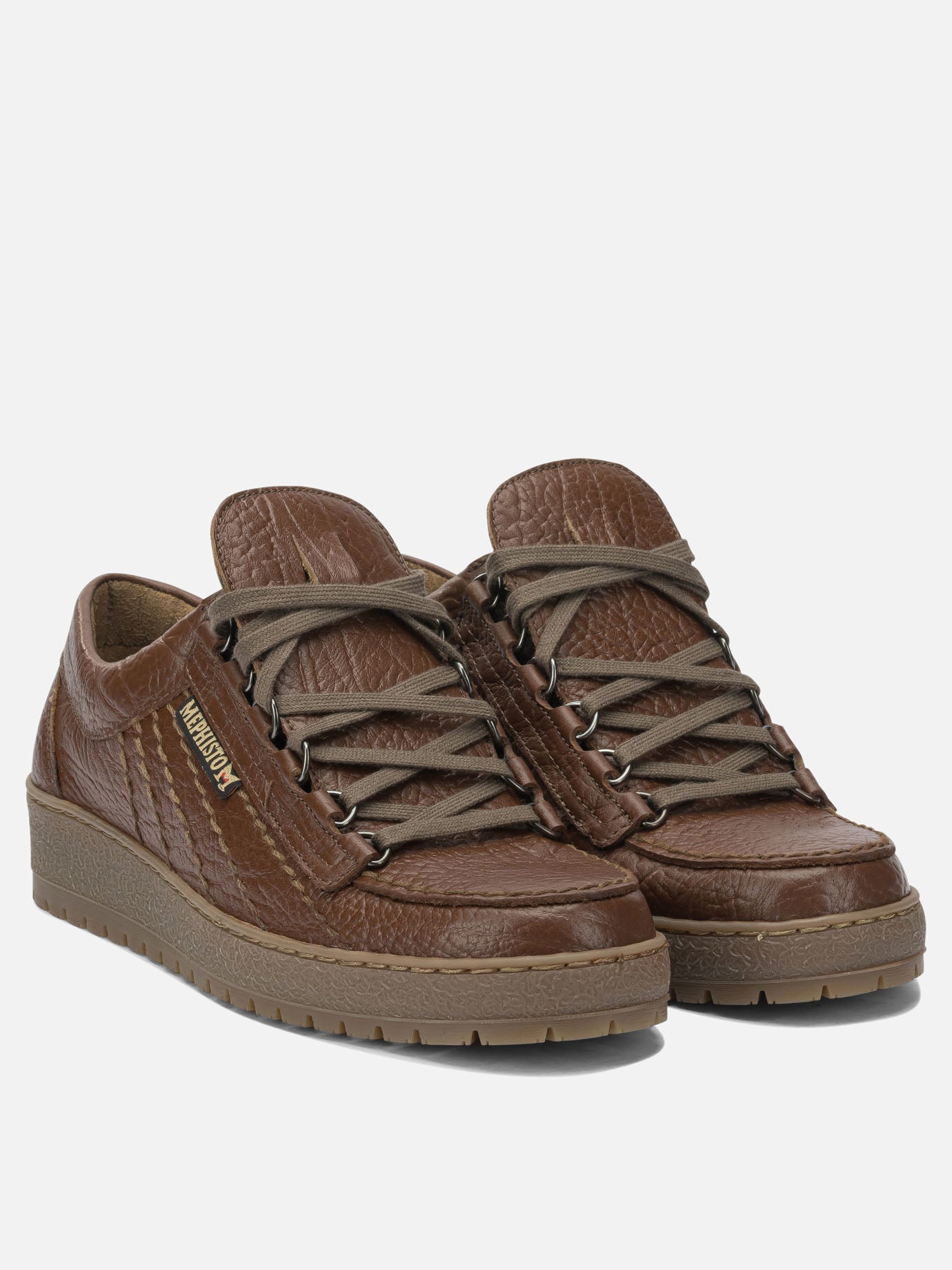 Low top sneakers 100% leather - 100% rubber  Brown - Mephisto Men | PDP | VIETTI Online Store | Zoom-Modal_2
