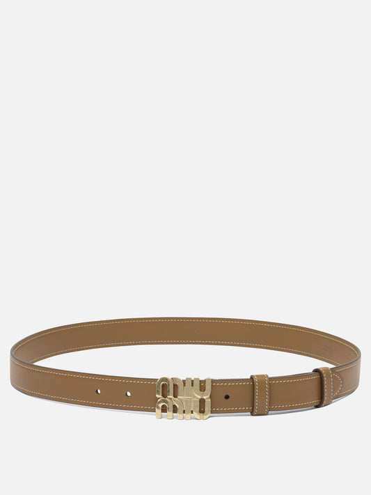 Leather belts Logo  Brown - Miu Miu Women | PDP | VIETTI Online Store 
