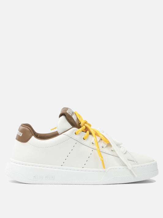 Low top sneakers 100% calf leather  White - Miu Miu Women | PLP | VIETTI Online Store 

