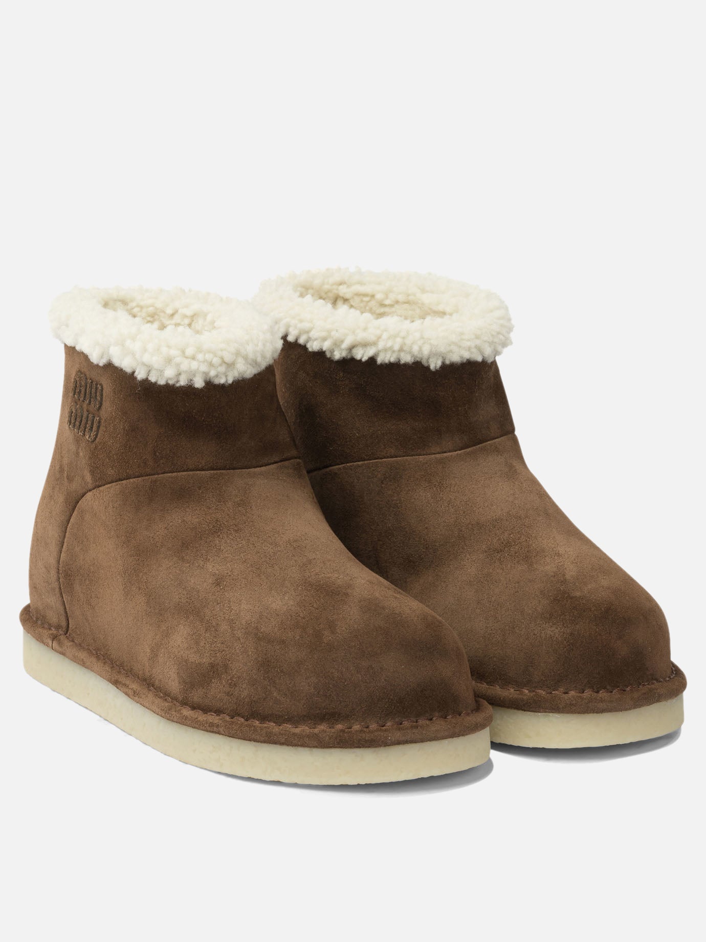 Pull-on boots 100% calf leather - 100% ovis aries  Brown - Miu Miu Women | PDP | VIETTI Online Store | thumbnail_2