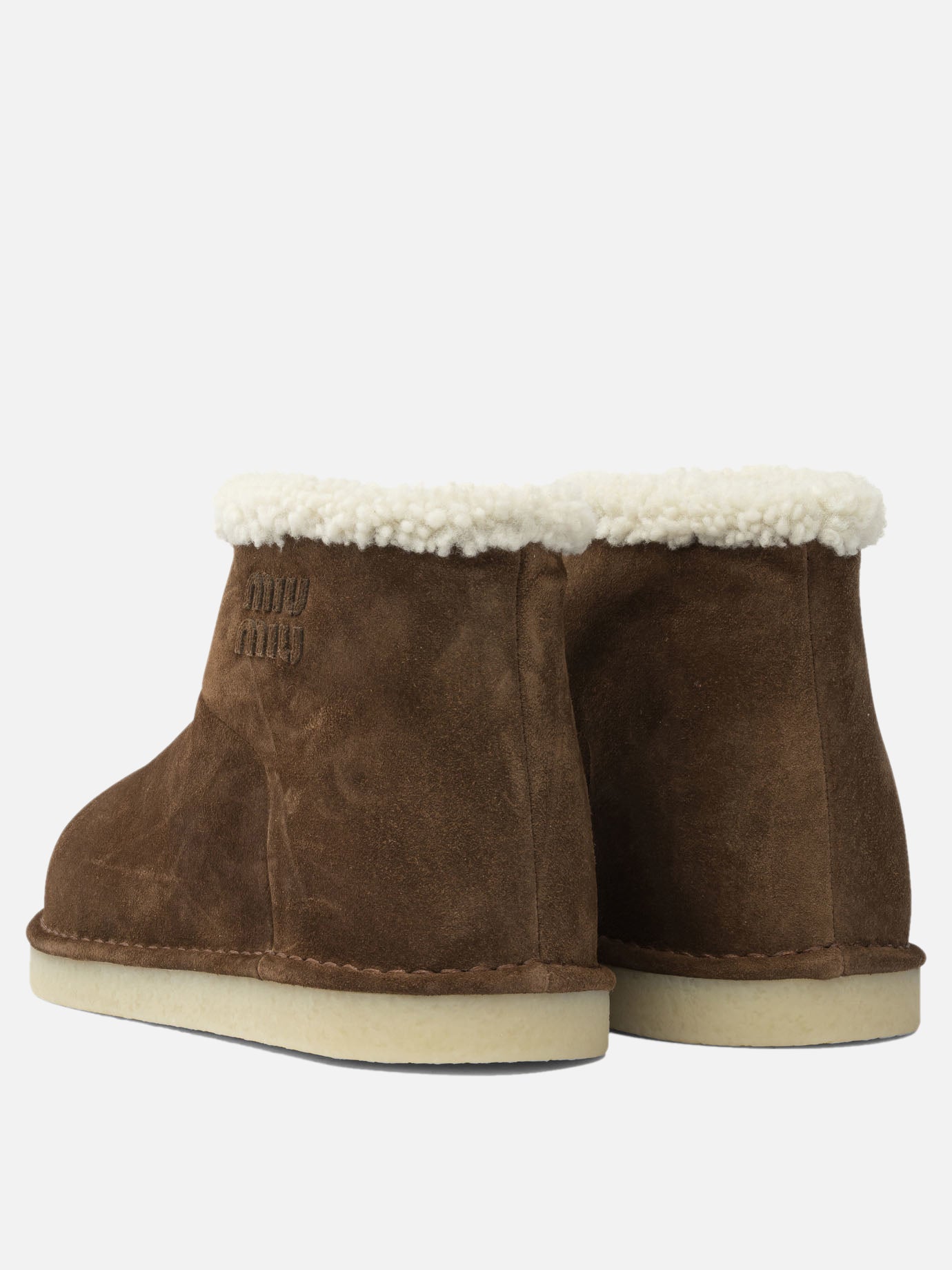 Pull-on boots 100% calf leather - 100% ovis aries  Brown - Miu Miu Women | PDP | VIETTI Online Store | Zoom-Modal_4
