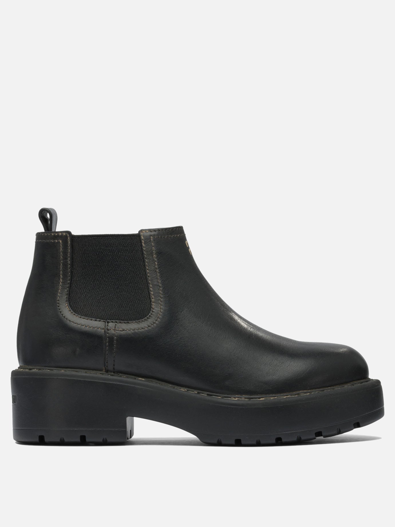 Chelsea boots 100% leather - 100% rubber  Black - Miu Miu Women | PDP | VIETTI Online Store | Zoom-Modal
