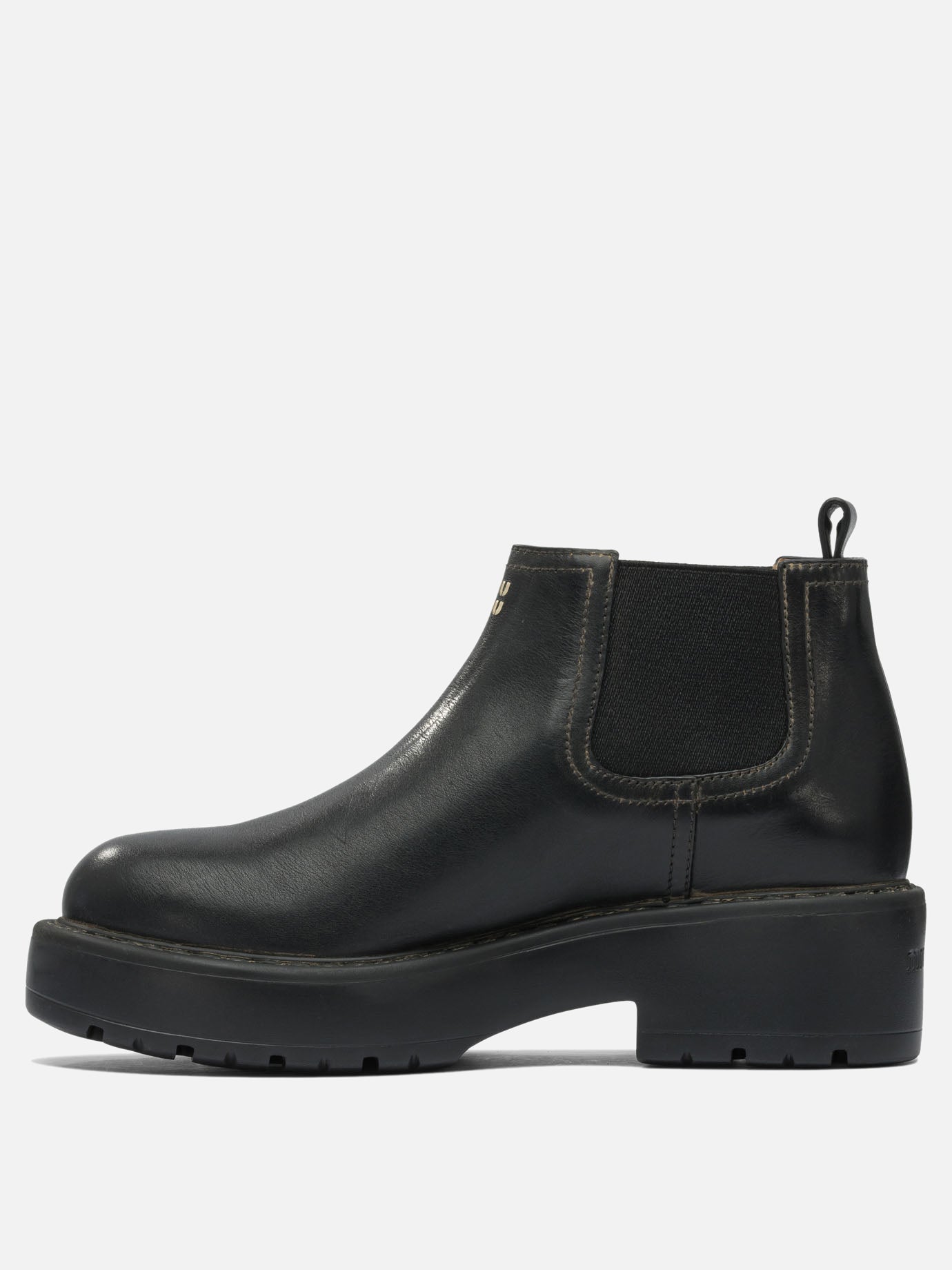 Chelsea boots 100% leather - 100% rubber  Black - Miu Miu Women | PDP | VIETTI Online Store | Zoom-Modal_3
