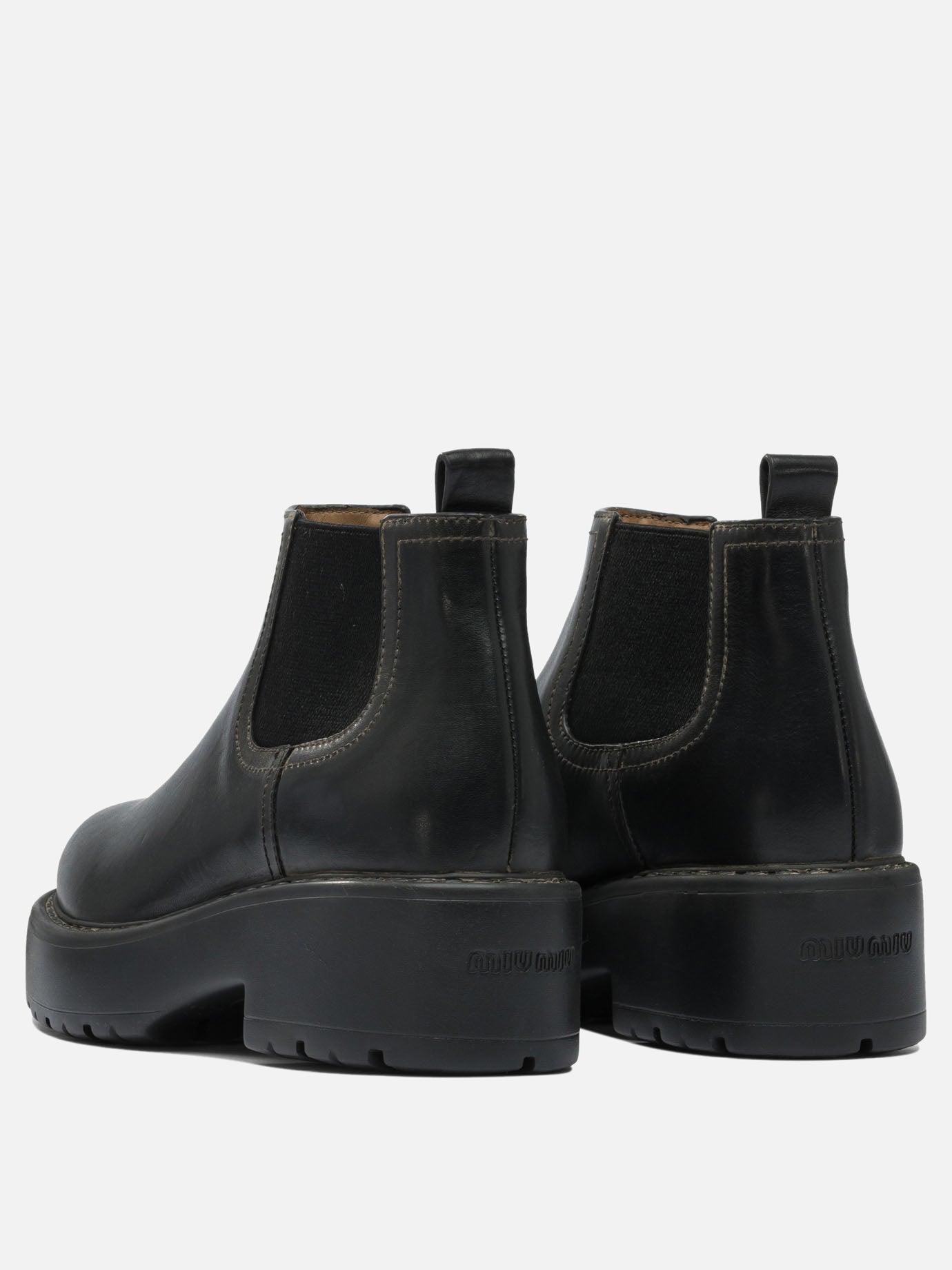 Chelsea boots 100% leather - 100% rubber  Black - Miu Miu Women | PDP | VIETTI Online Store | thumbnail_4