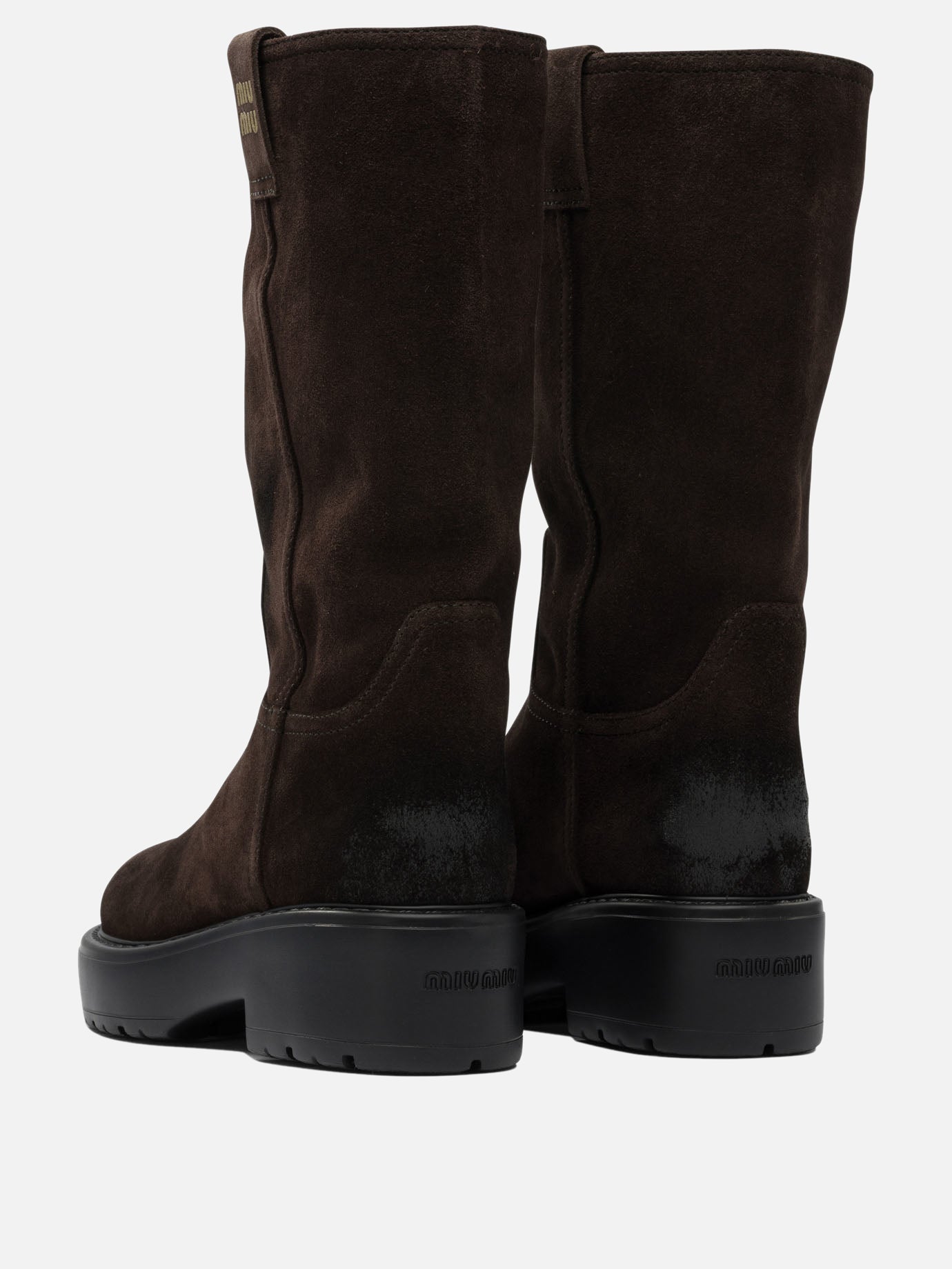 Pull-on boots 100% calf leather - 100% rubber  Brown - Miu Miu Women | PDP | VIETTI Online Store | Zoom-Modal_4
