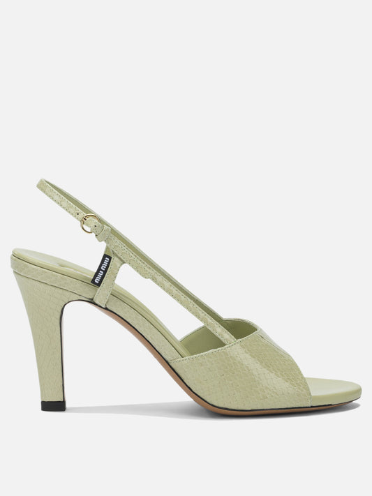 Slingbacks 100% homalopsis buccata  Green - Miu Miu Women | PDP | VIETTI Online Store 
