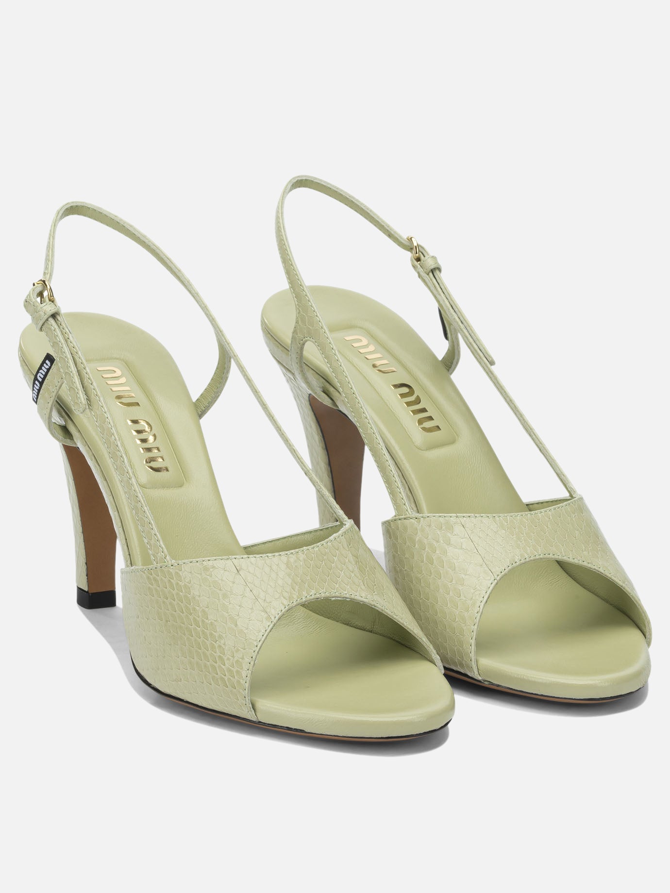 Slingbacks 100% homalopsis buccata  Green - Miu Miu Women | PDP | VIETTI Online Store | thumbnail_2