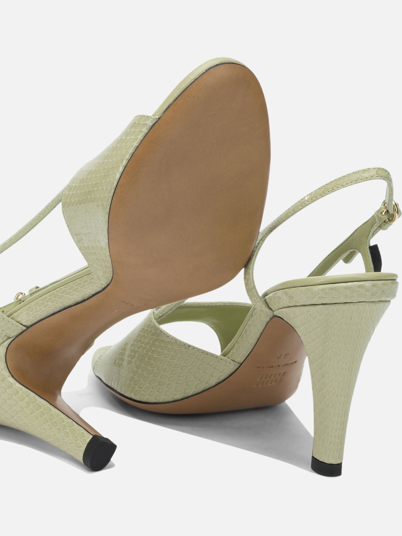 Slingbacks 100% homalopsis buccata  Green - Miu Miu Women | PDP | VIETTI Online Store | Zoom-Modal_5
