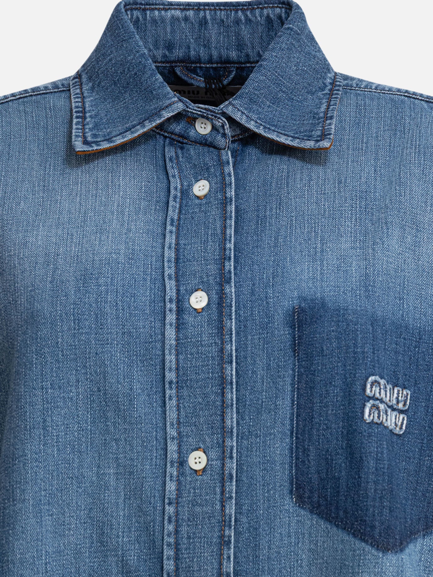 Casual shirts Logo  Light blue - Miu Miu Women | PDP | VIETTI Online Store | Zoom-Modal_3
