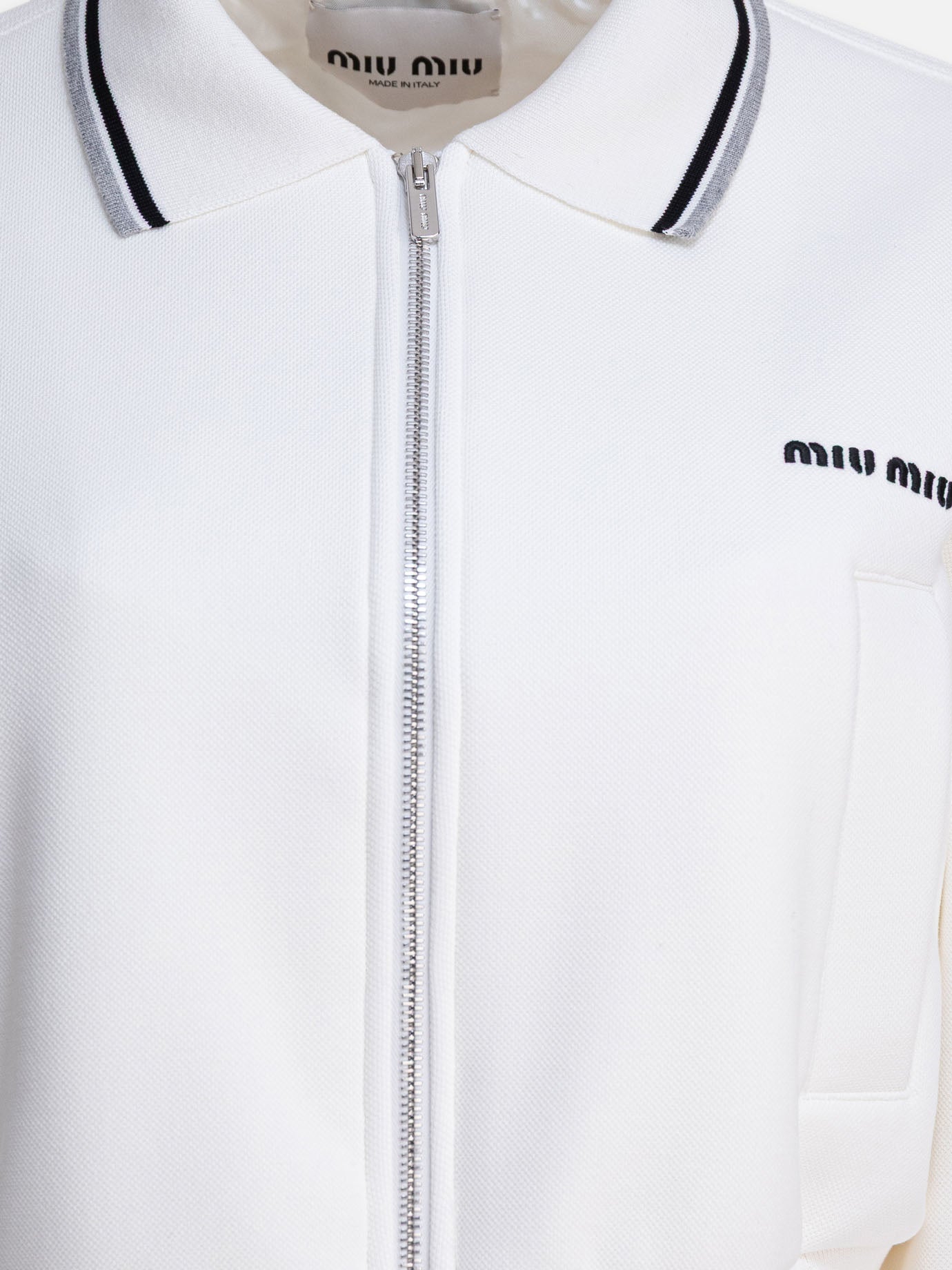 Quilted & Utility Jackets Logo  White - Miu Miu Women | PDP | VIETTI Online Store | thumbnail_3
