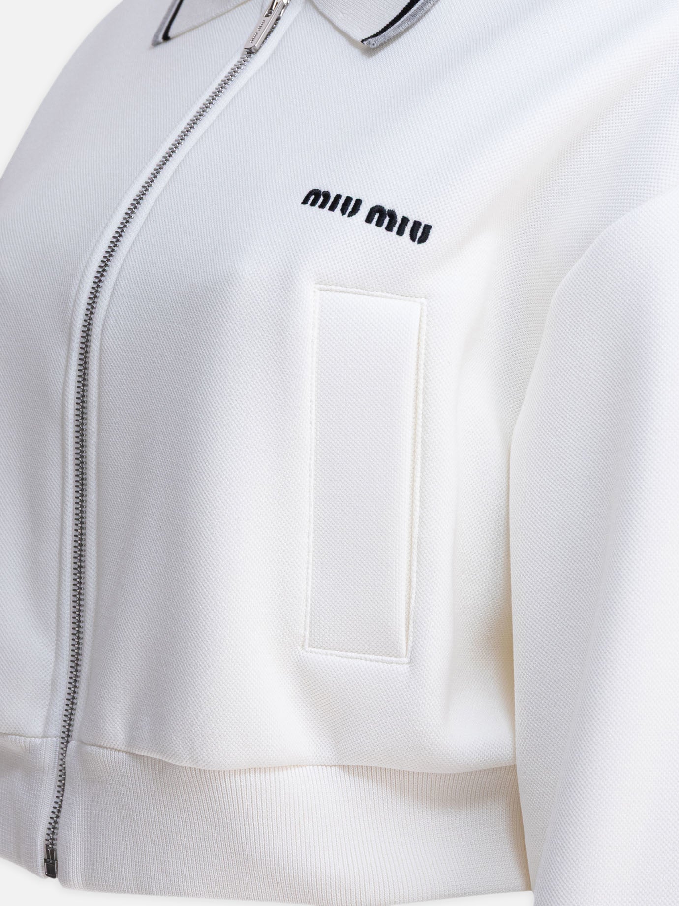 Quilted & Utility Jackets Logo  White - Miu Miu Women | PDP | VIETTI Online Store | Zoom-Modal_4
