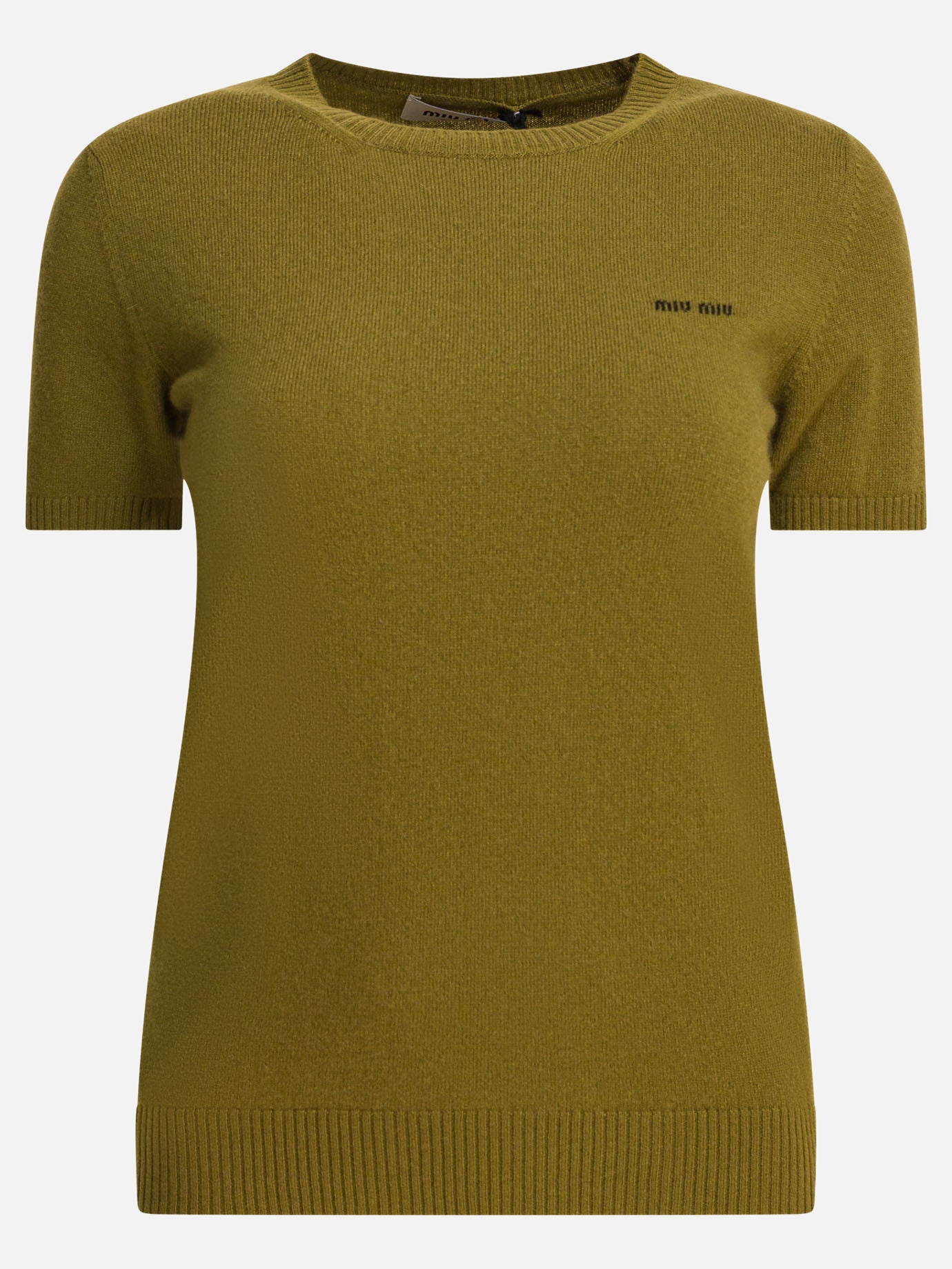 Crewneck sweaters Solid colour  Green - Miu Miu Women | PDP | VIETTI Online Store | thumbnail