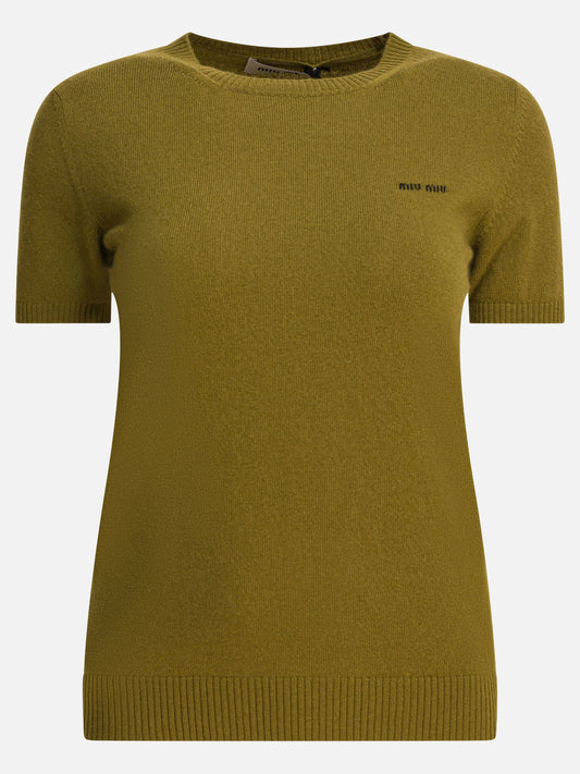 Crewneck sweaters Logo  Green - Miu Miu Women | PLP | VIETTI Online Store 
