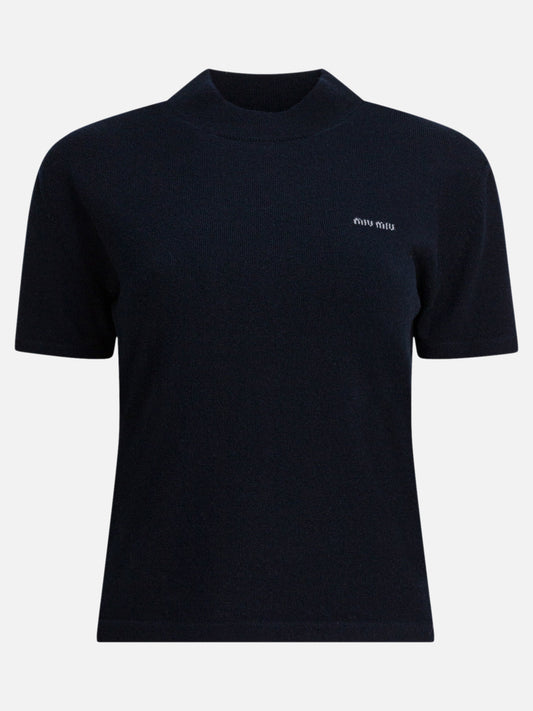 Polo shirts with buttons Logo  Blue - Miu Miu Women | PDP | VIETTI Online Store 
