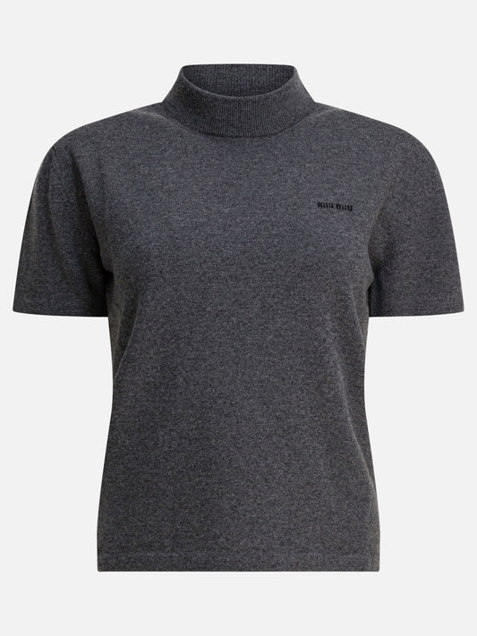 Turtleneck sweaters Solid colour  Grey - Miu Miu Women | PLP | VIETTI Online Store 
