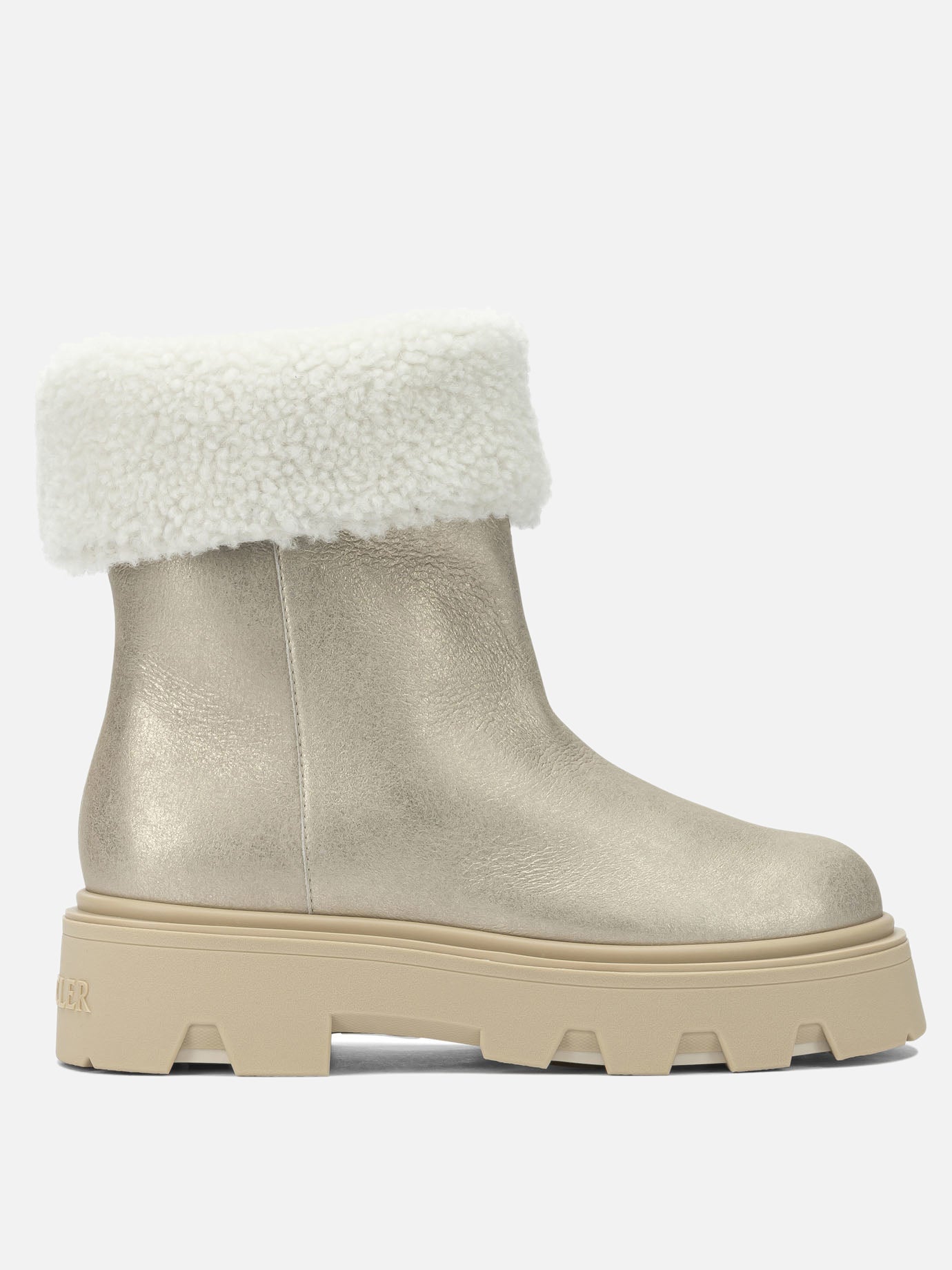 Pull-on boots 100% shearling - 100% rubber  Gold - Moncler Women | PDP | VIETTI Online Store | Zoom-Modal
