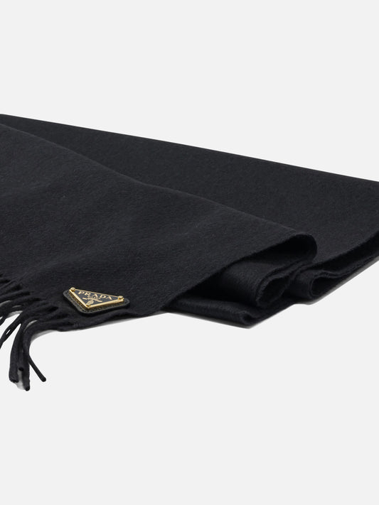 Fringed scarves Logo  Black - Prada Women | PLP | VIETTI Online Store | 2
