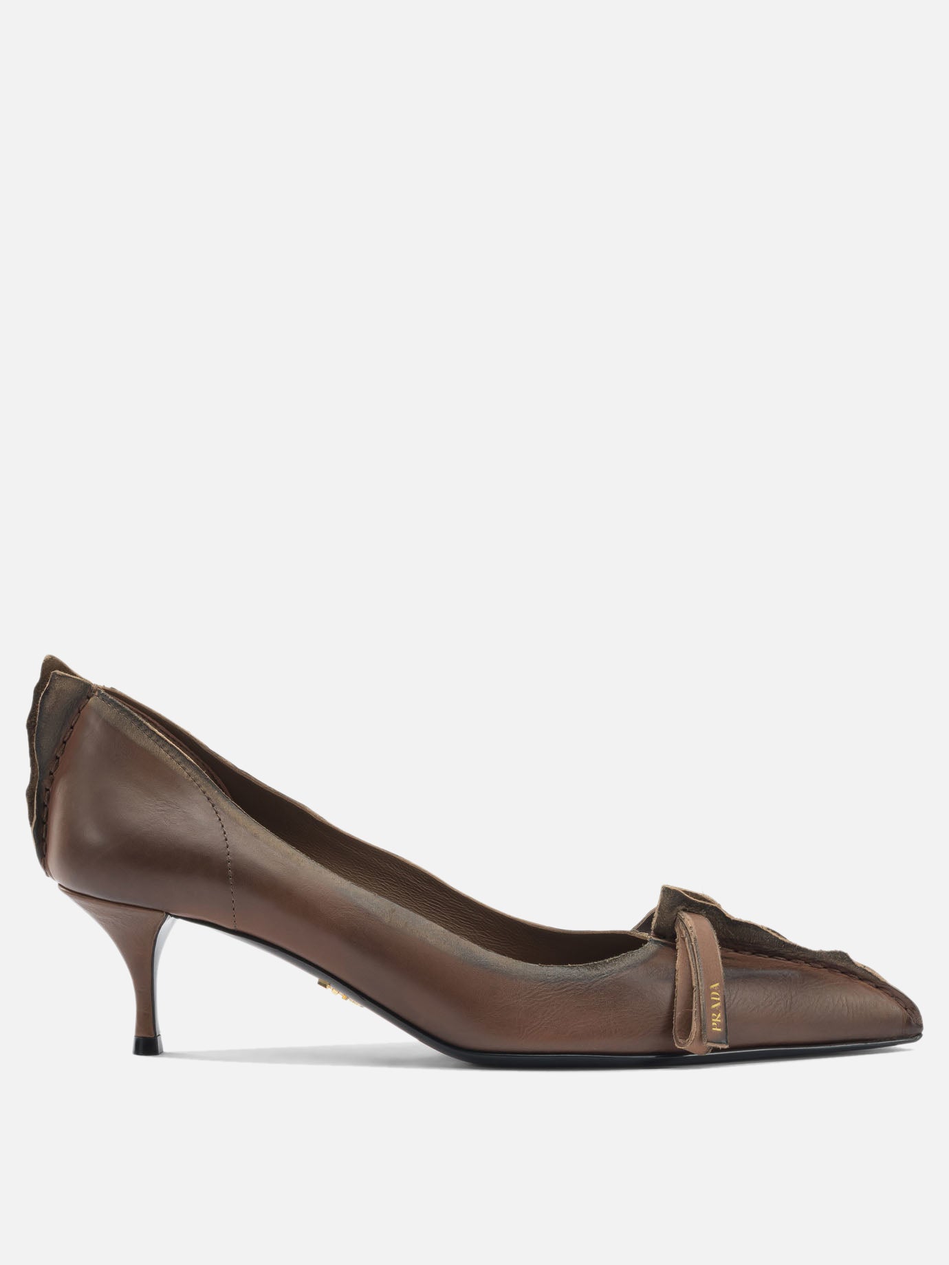 Heeled sandals 100% calf leather  Brown - Prada Women | PDP | VIETTI Online Store | thumbnail