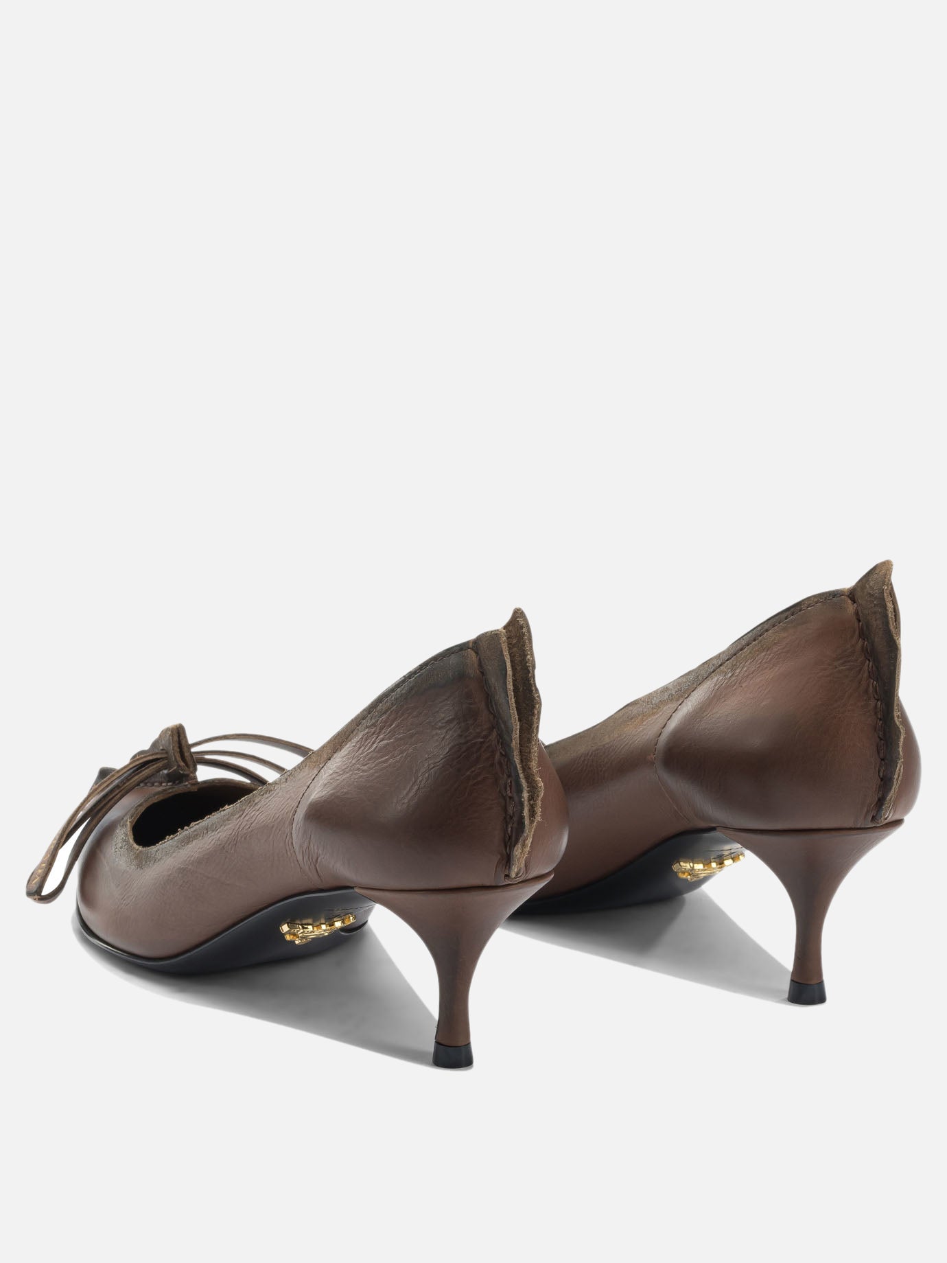 Heeled sandals 100% calf leather  Brown - Prada Women | PDP | VIETTI Online Store | thumbnail_4
